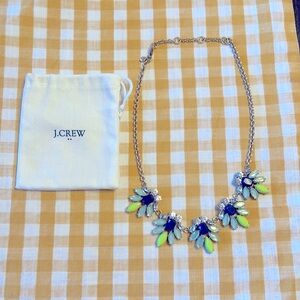 J. Crew rhinestone necklace with adjustable length chain. Worn once